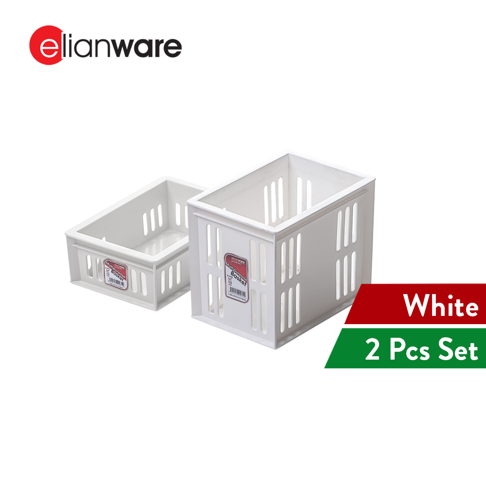 Elianware 2 Pcs Stackable High Quality PP Multipurpose Stationery Storage Basket