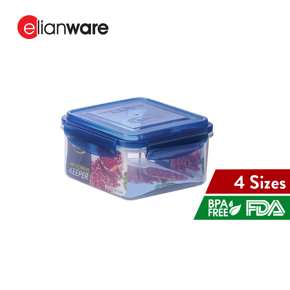Elianware 1PC/4PCS Ezy-Lock Airtight Seal Microwavable Food Container