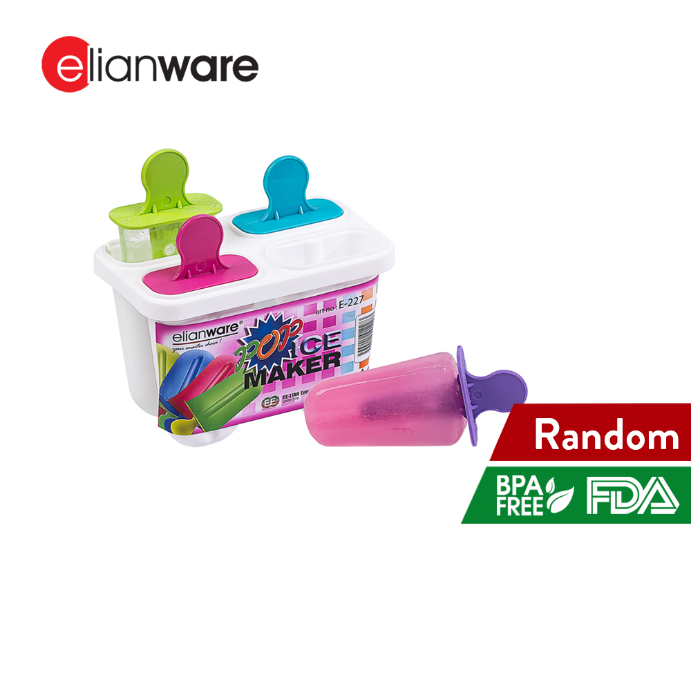 Elianware 4 Cells Homemade Multicolor Ice Cream Mould Ice Maker