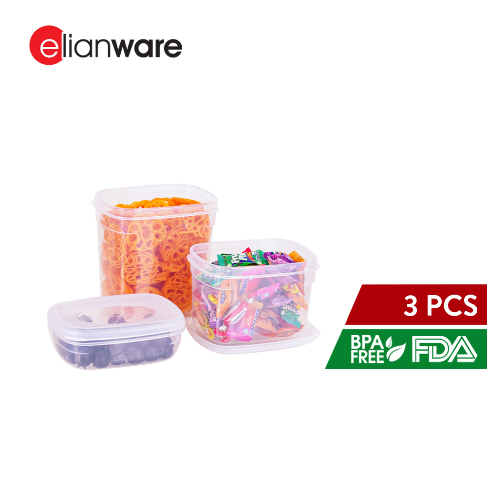 Elianware [1pc/3pcs] EROO Transparent Multipurpose Food Keeper BPA FREE Microwaveable Food Storage Container Bekas Makanan