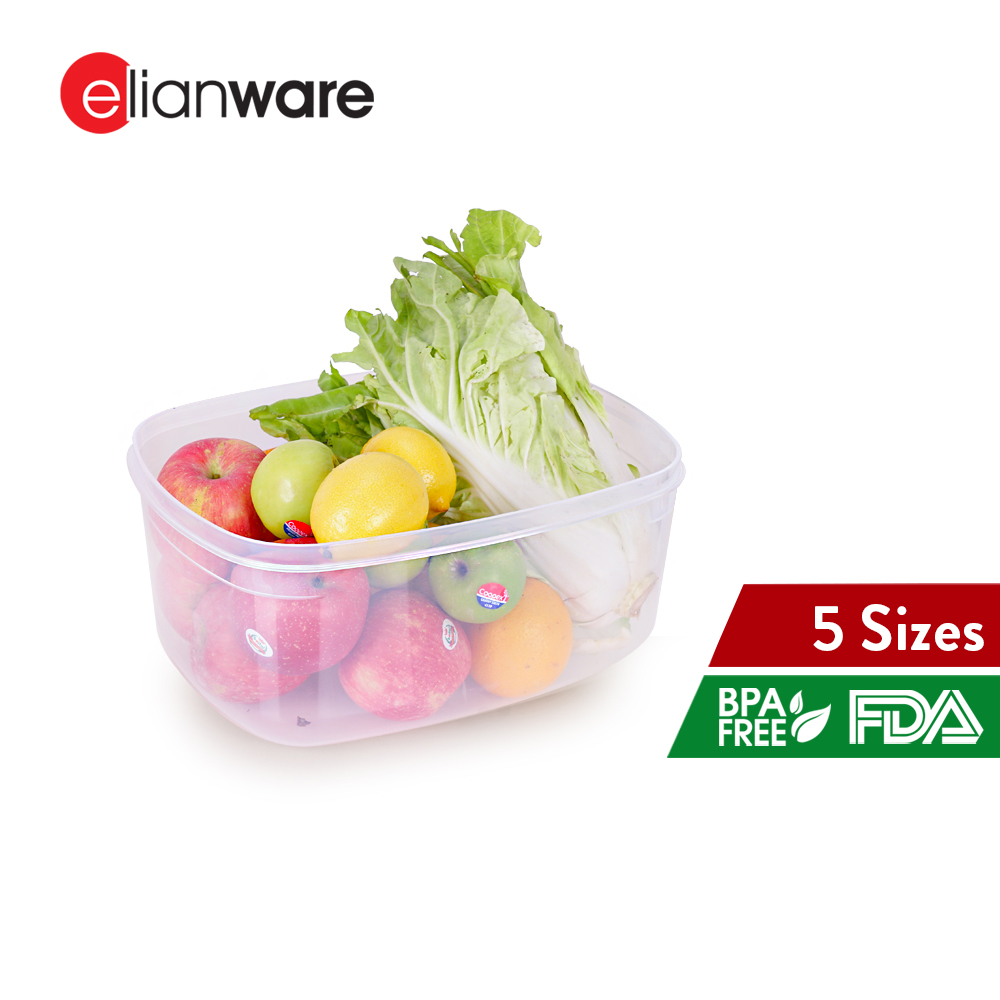 Elianware EROO Transparent Multipurpose [Rectangular] Food Keeper BPA FREE Microwaveable Food Storage Container Bekas Makanan