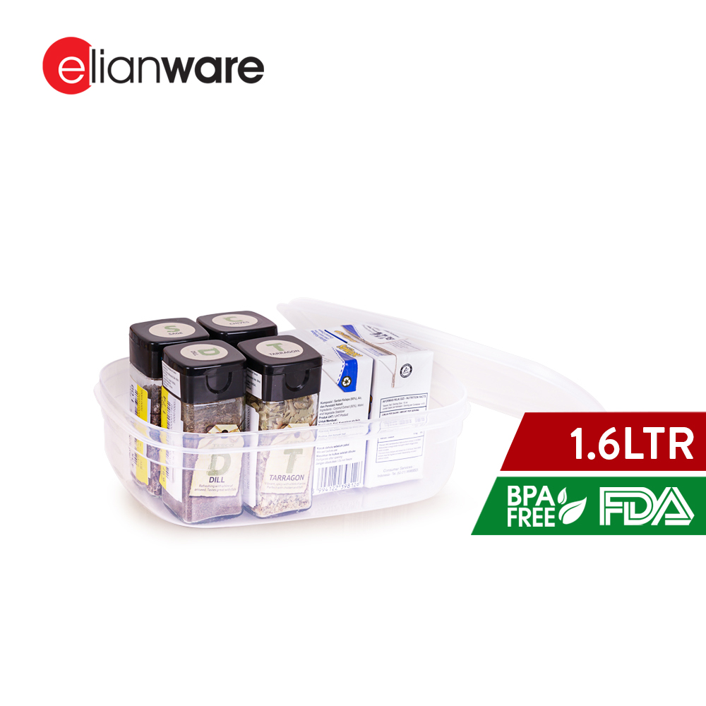 Elianware EROO Transparent Multipurpose [Rectangular] Food Keeper BPA FREE Microwaveable Food Storage Container Bekas Makanan