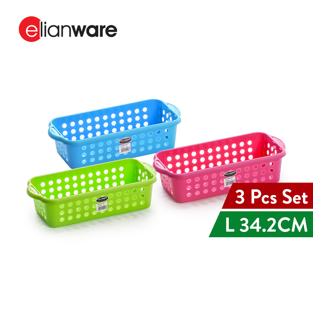 Elianware 3pcs Multipurpose Desk Organizer Portable Utensils Tableware Storage Basket