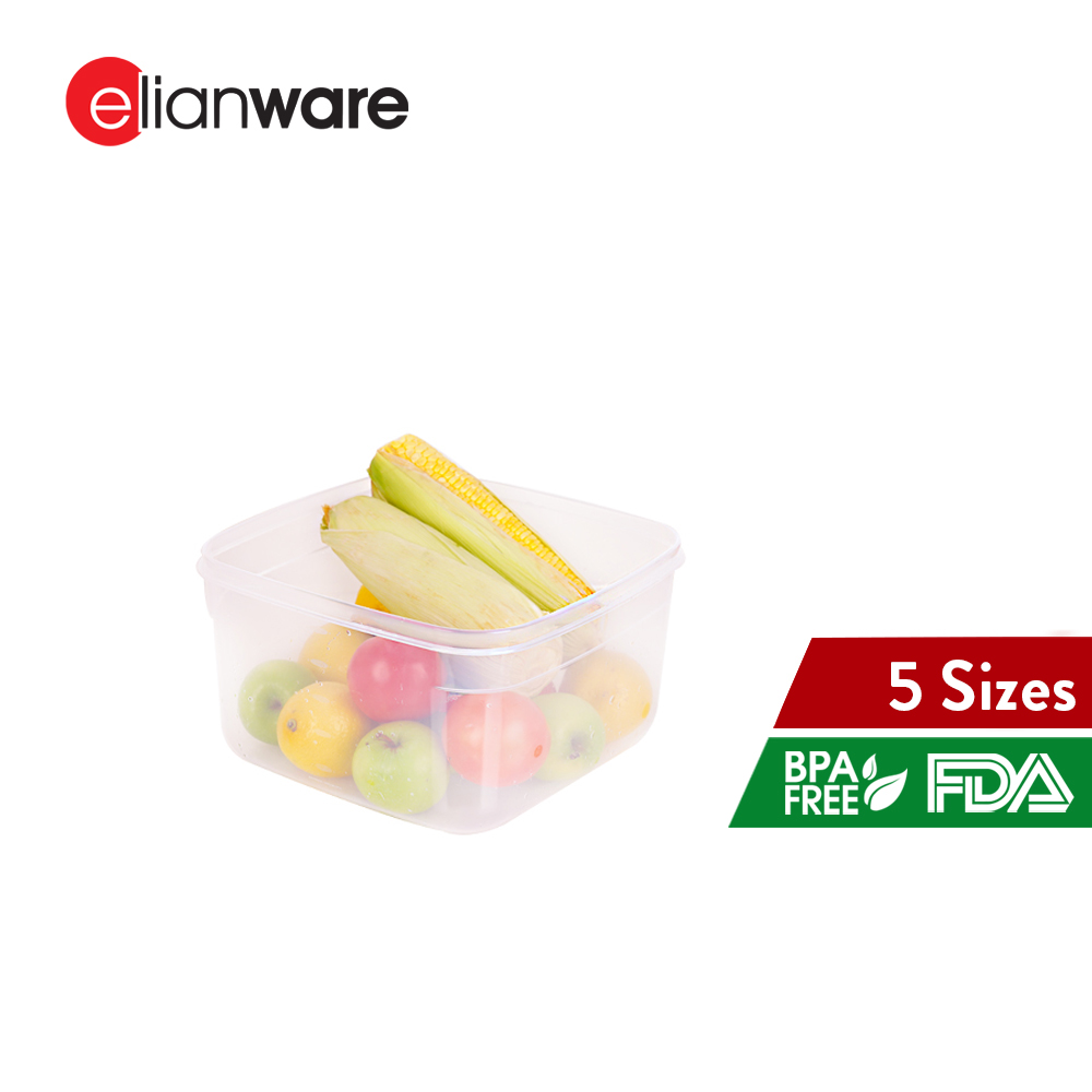 Elianware EROO Transparent Multipurpose [Square] Food Keeper BPA FREE Microwaveable Food Storage Container Bekas Makanan