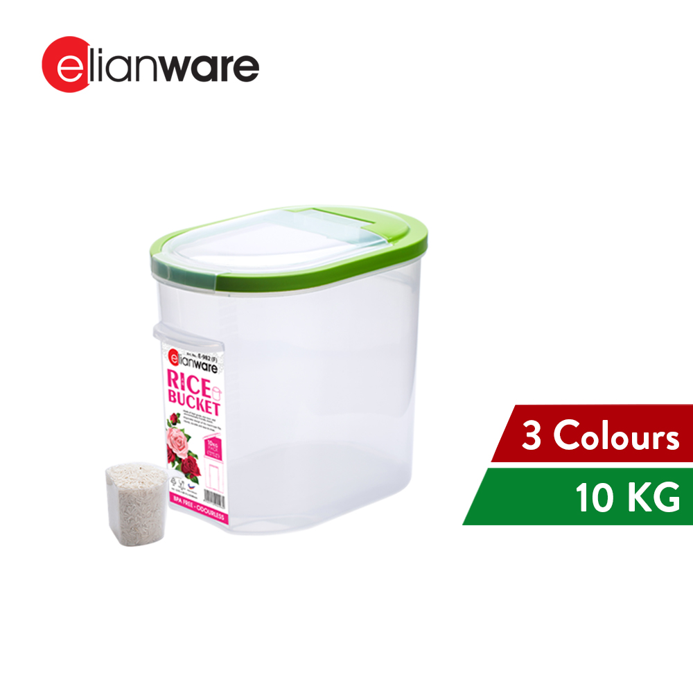 Elianware Space-Saving Bekas Beras Rice Dispenser Storage (12kg)