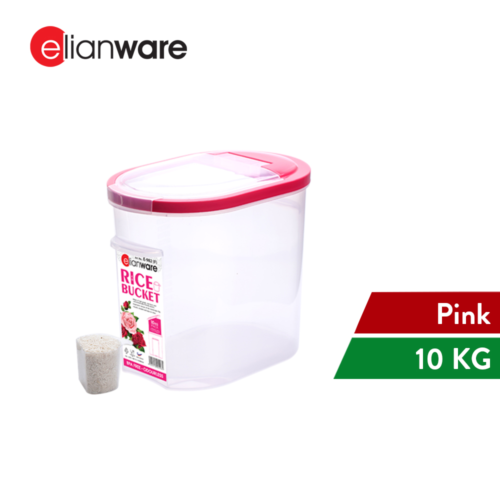 Elianware Space-Saving Bekas Beras Rice Dispenser Storage (12kg)