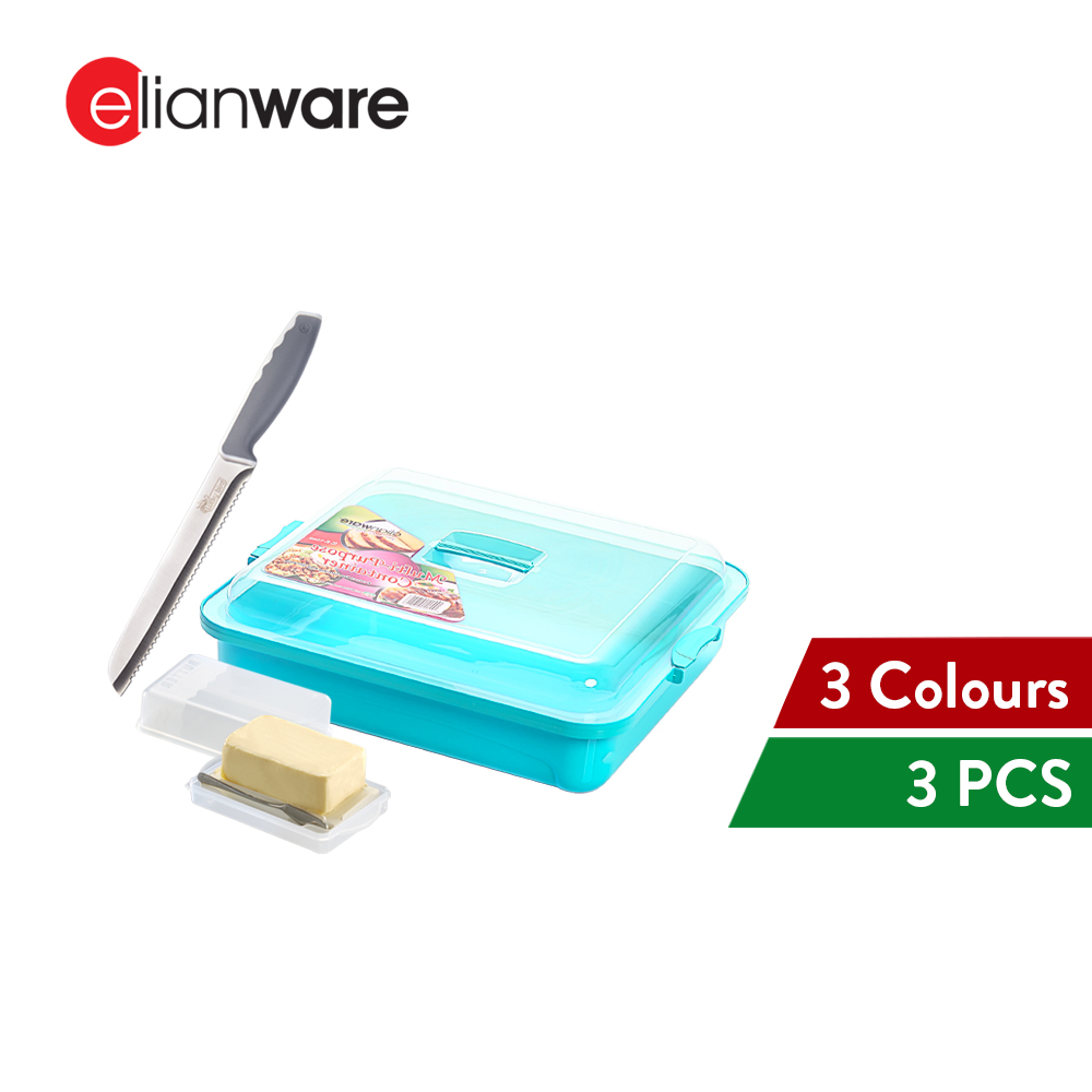 Elianware Butter Case Knife & Cover Food Serving Tray Set