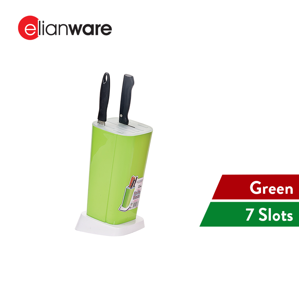 Elianware Durable Plastic 7 Slots Block Knife Holder