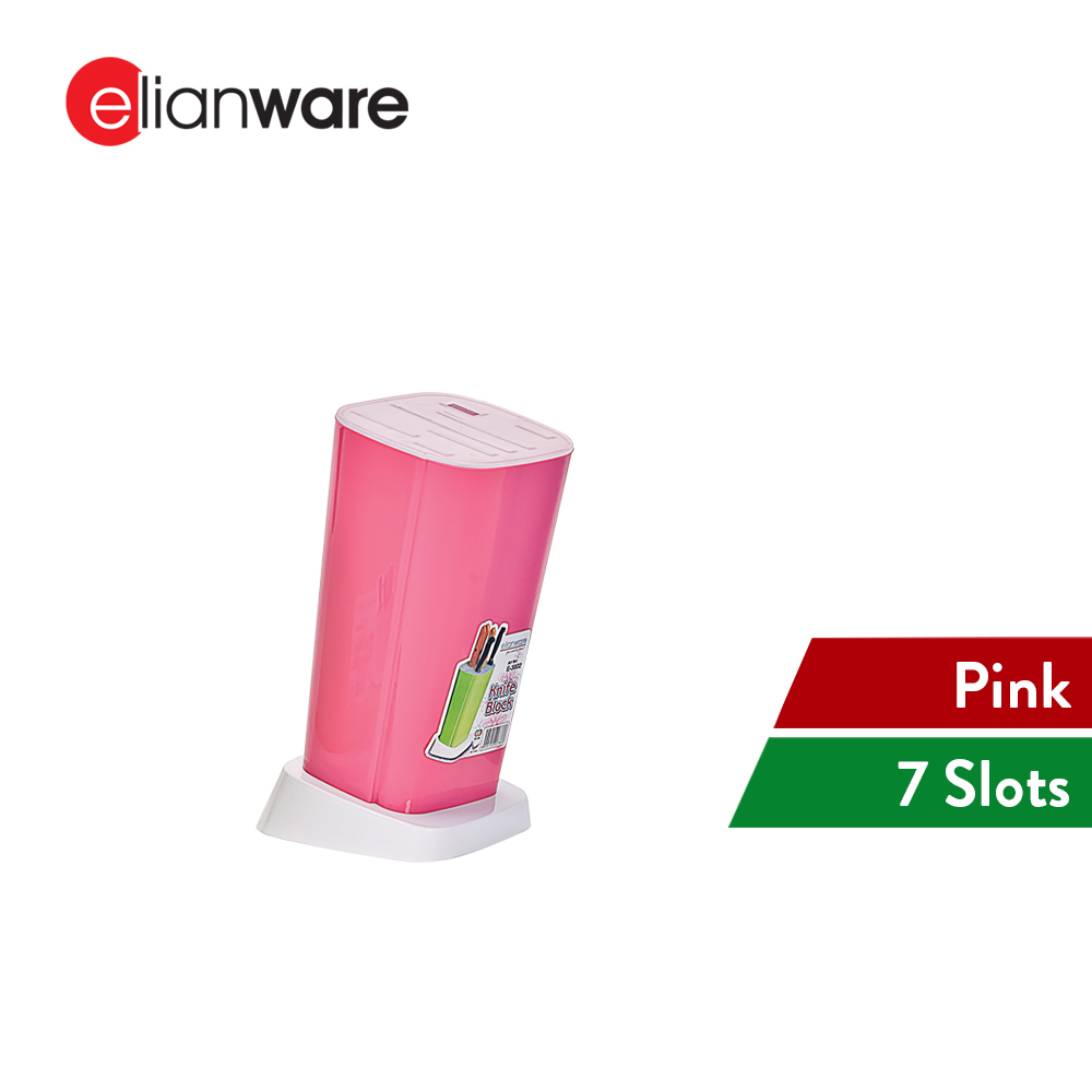 Elianware Durable Plastic 7 Slots Block Knife Holder