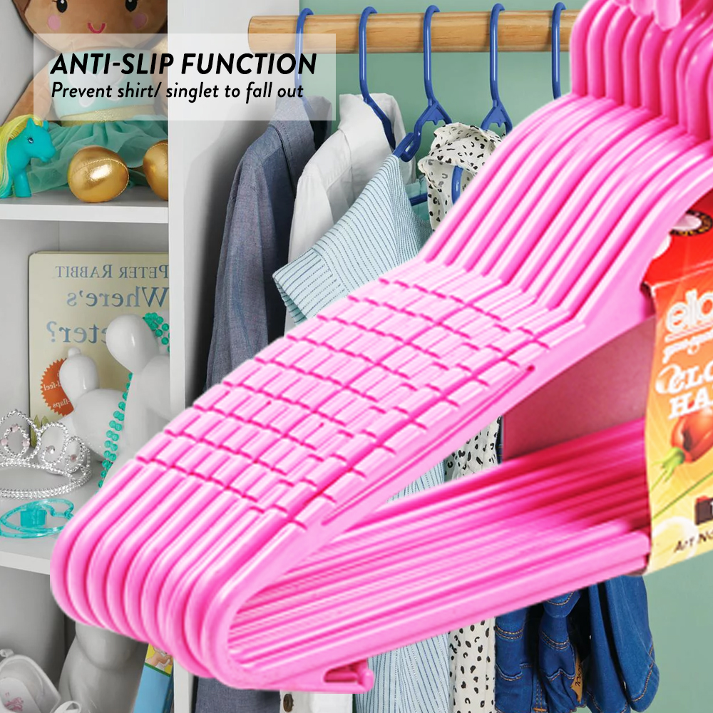 Elianware 10PCS Hanger Baju Anti-Slip Cothes Hanger Kurung