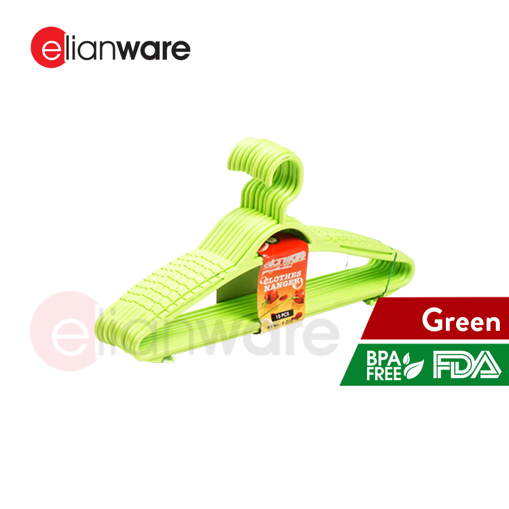 Elianware 10PCS Hanger Baju Anti-Slip Cothes Hanger Kurung