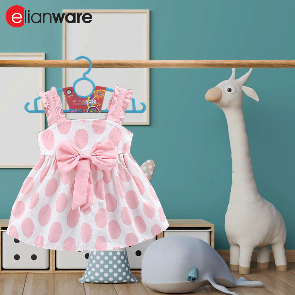 Elianware 12PCS Kids Hanger Baju Penyangkut Tudung with Side Hook