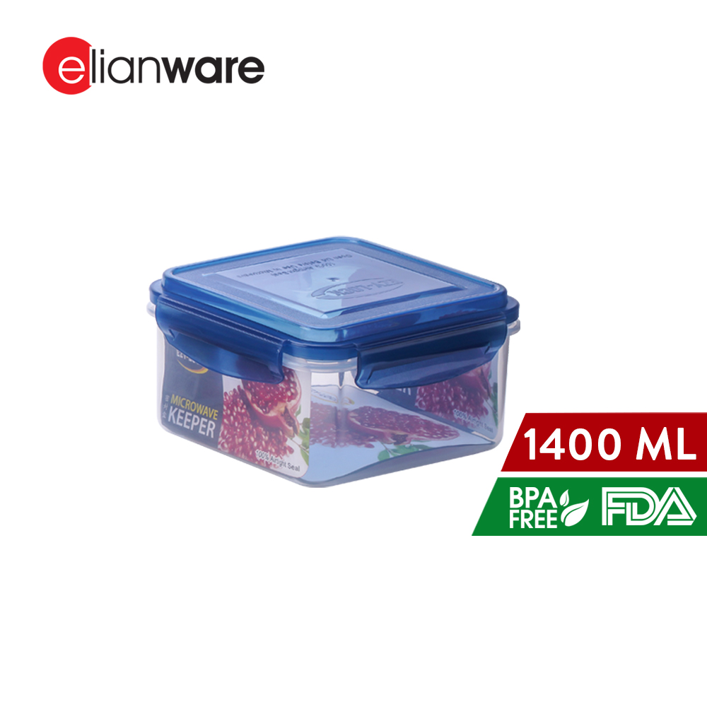 Elianware 1PC/4PCS Ezy-Lock Airtight Seal Microwavable Food Container