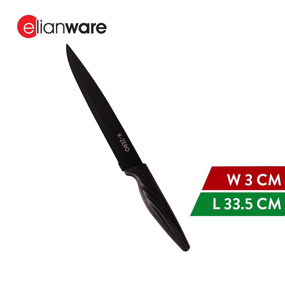 Elianware x K.Zero Black Series Premium Stainless Steel Cleaver Knife Non Stick Kitchen Knife Pisau Tajam (33.5cm)