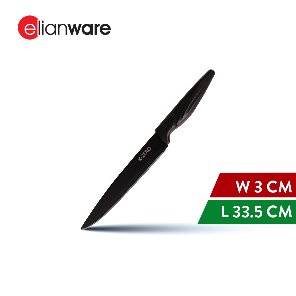 Elianware x K.Zero Black Series Premium Stainless Steel Cleaver Knife Non Stick Kitchen Knife Pisau Tajam (33.5cm)