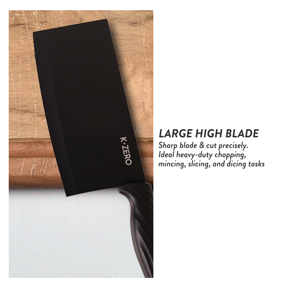 Elianware x K.Zero Black Series Premium Stainless Steel Slicer Knife Non Stick Kitchen Knife Pisau Tajam (30cm)