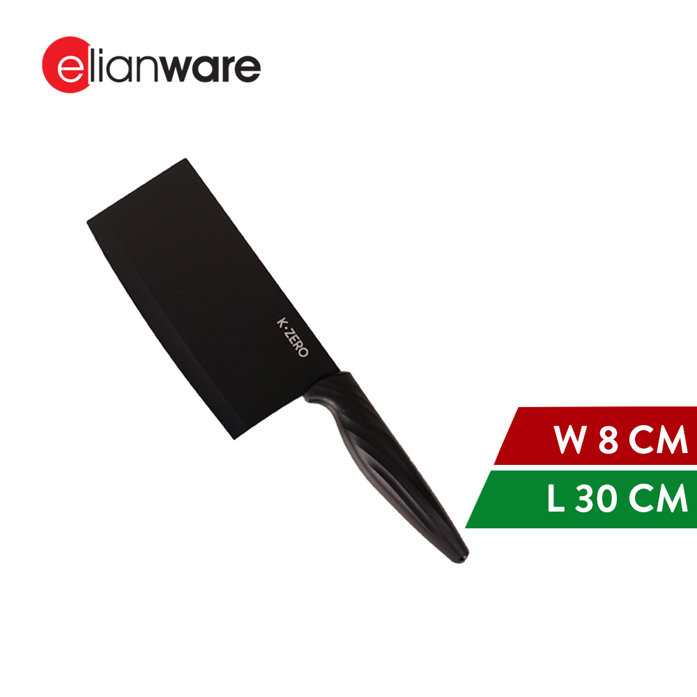 Elianware x K.Zero Black Series Premium Stainless Steel Slicer Knife Non Stick Kitchen Knife Pisau Tajam (30cm)