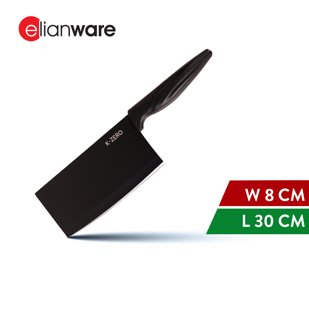 Elianware x K.Zero Black Series Premium Stainless Steel Slicer Knife Non Stick Kitchen Knife Pisau Tajam (30cm)