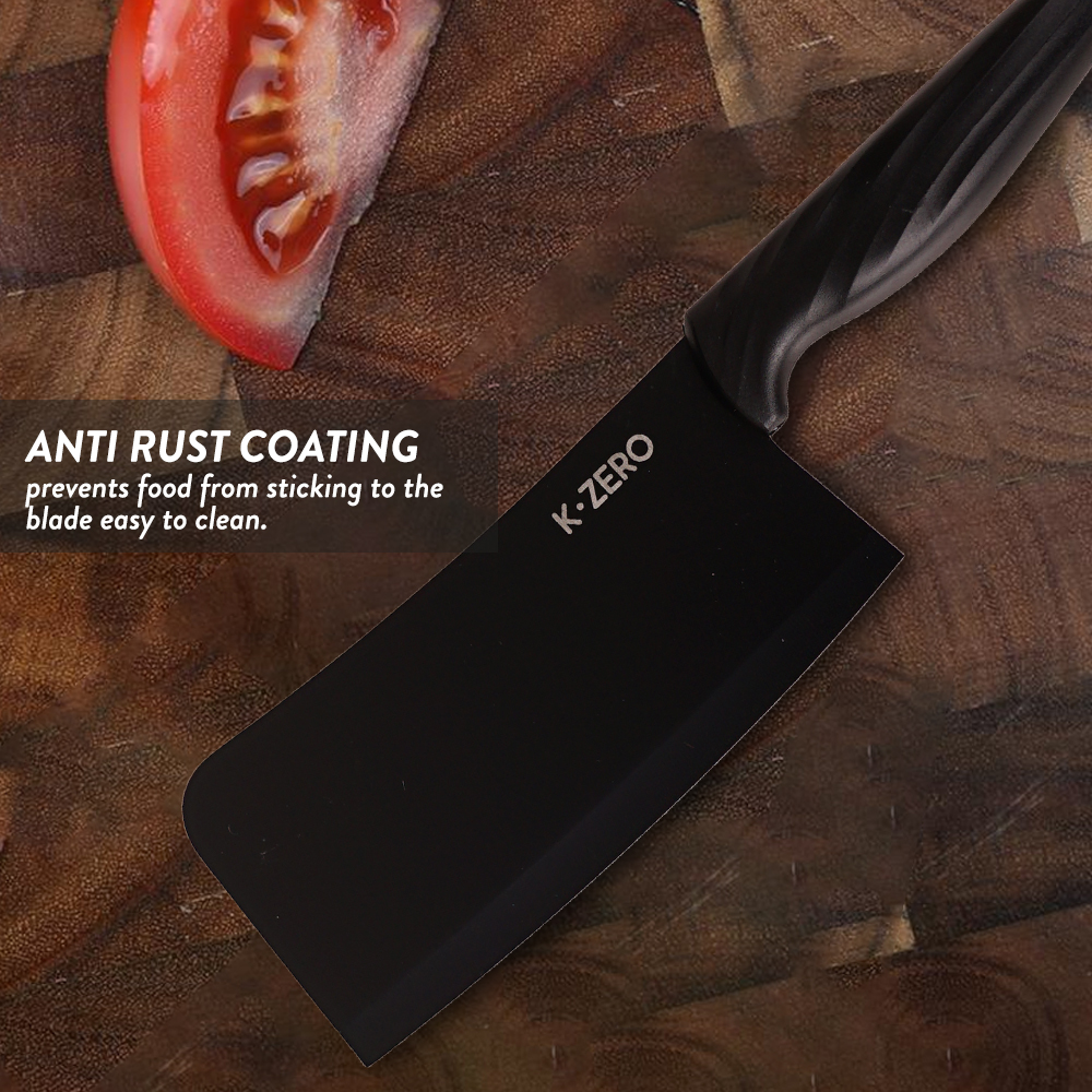 Elianware x K.Zero Black Series Premium Stainless Steel Meat Chopper Knife Non Stick Kitchen Knife Pisau Tajam (29.5cm)