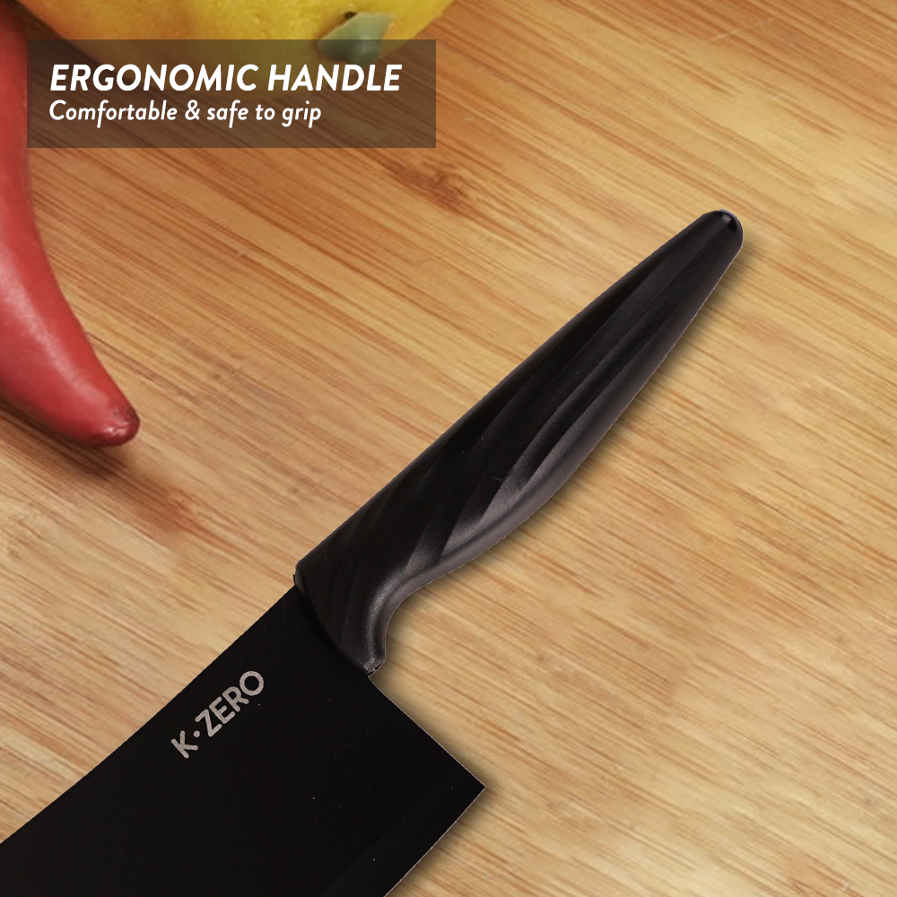 Elianware x K.Zero Black Series Premium Stainless Steel Meat Chopper Knife Non Stick Kitchen Knife Pisau Tajam (29.5cm)