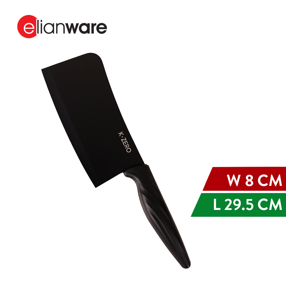 Elianware x K.Zero Black Series Premium Stainless Steel Meat Chopper Knife Non Stick Kitchen Knife Pisau Tajam (29.5cm)