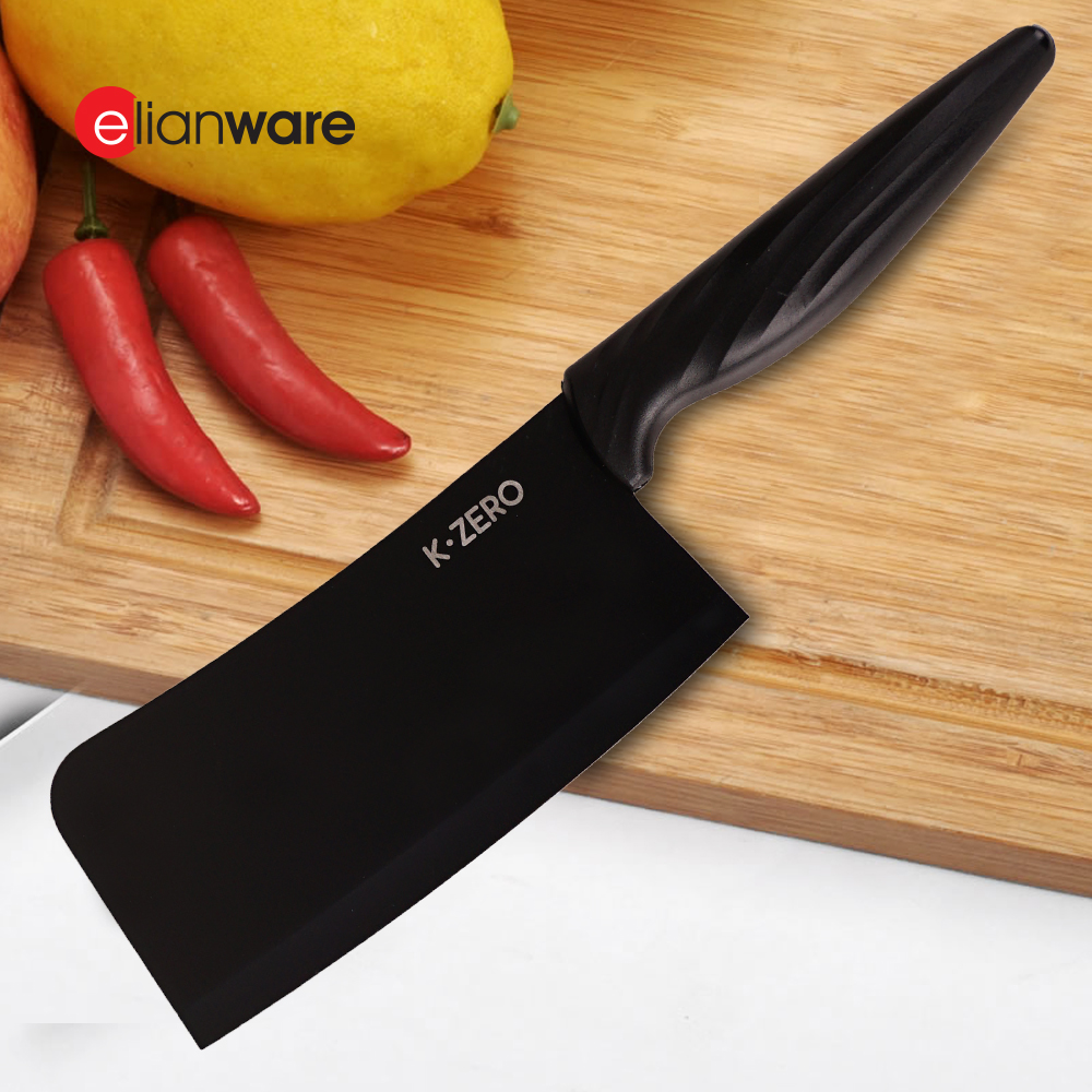 Elianware x K.Zero Black Series Premium Stainless Steel Meat Chopper Knife Non Stick Kitchen Knife Pisau Tajam (29.5cm)
