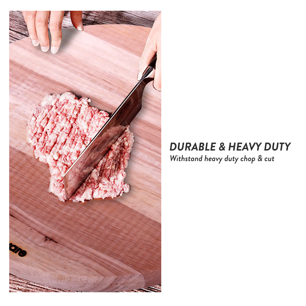 Elianware Round Chopping Board Solid Wood Cutting Board Papan Pemotong Sayur