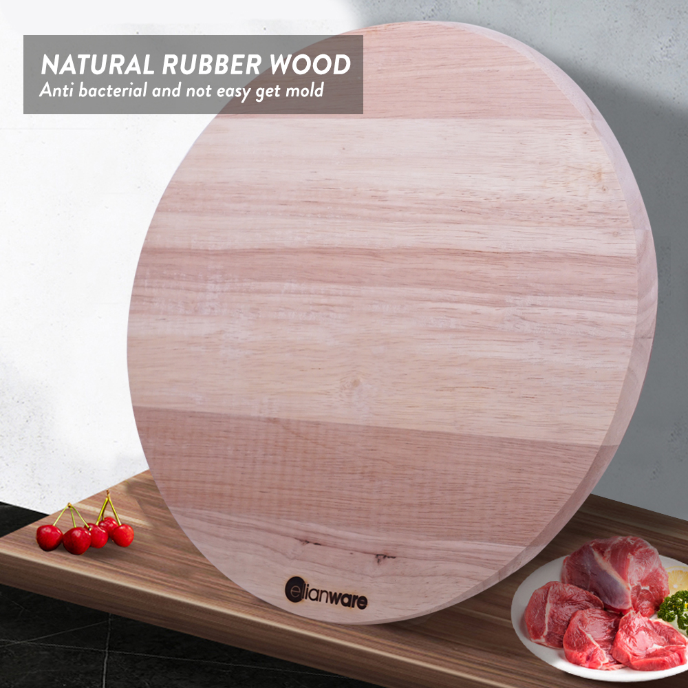 Elianware Round Chopping Board Solid Wood Cutting Board Papan Pemotong Sayur