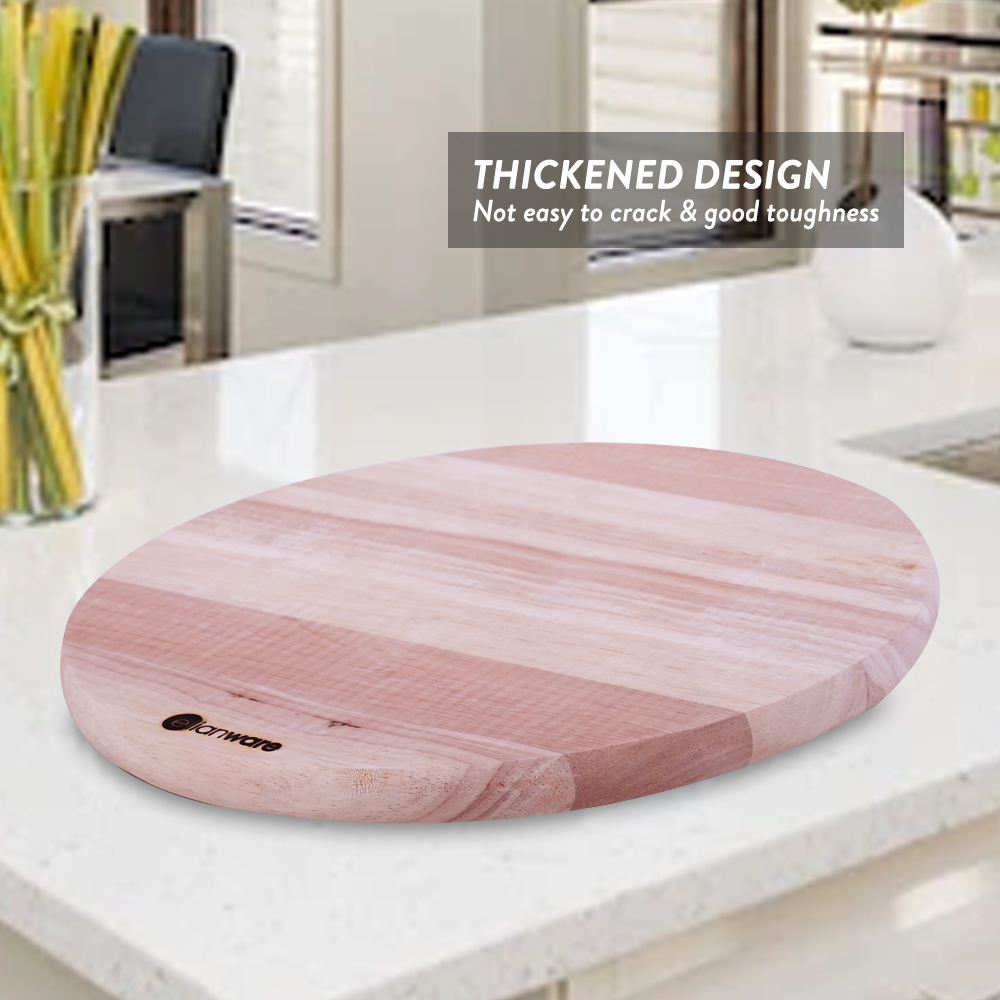 Elianware Round Chopping Board Solid Wood Cutting Board Papan Pemotong Sayur