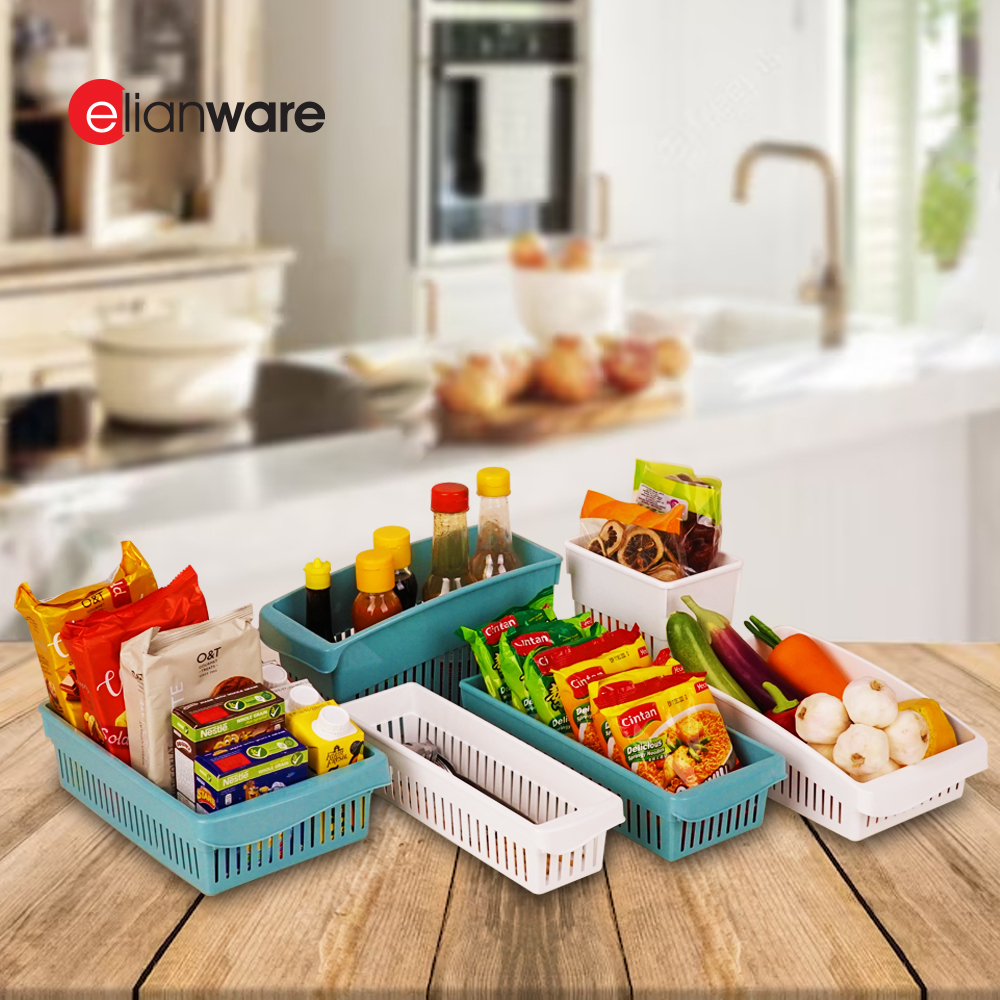Elianware 1PC/2 PCS Multipurpose Food Plastic Storage Box Narrow Drawer Coffee Milo Stick Organizer