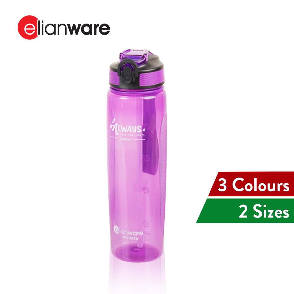 Elianware 800ML/1000ML Water Bottle with Straw Tumbler Botol Air BPA FREE