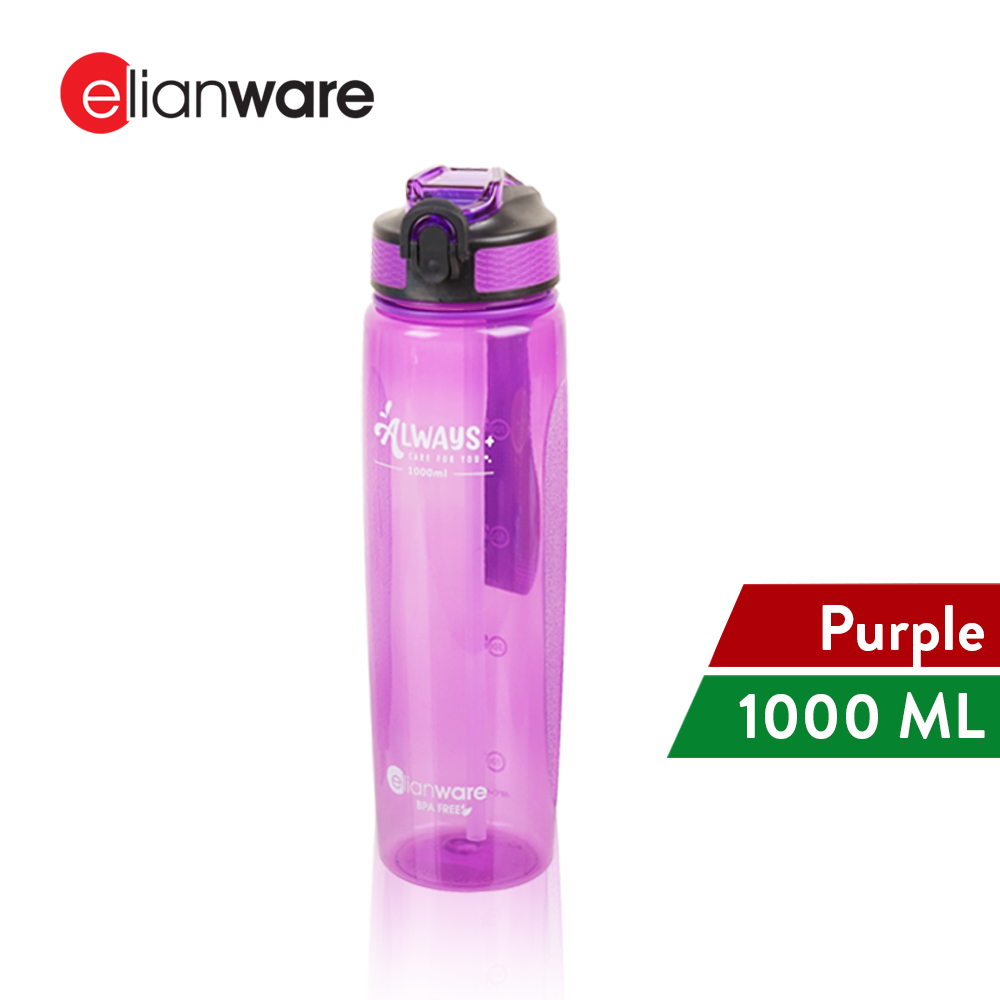 Elianware 800ML/1000ML Water Bottle with Straw Tumbler Botol Air BPA FREE
