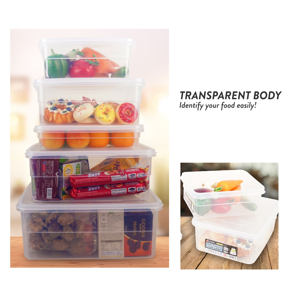 Elianware 1PC/3PCS 14LTR Transparent Rice Storage Box Jamuan Food Serving Tray