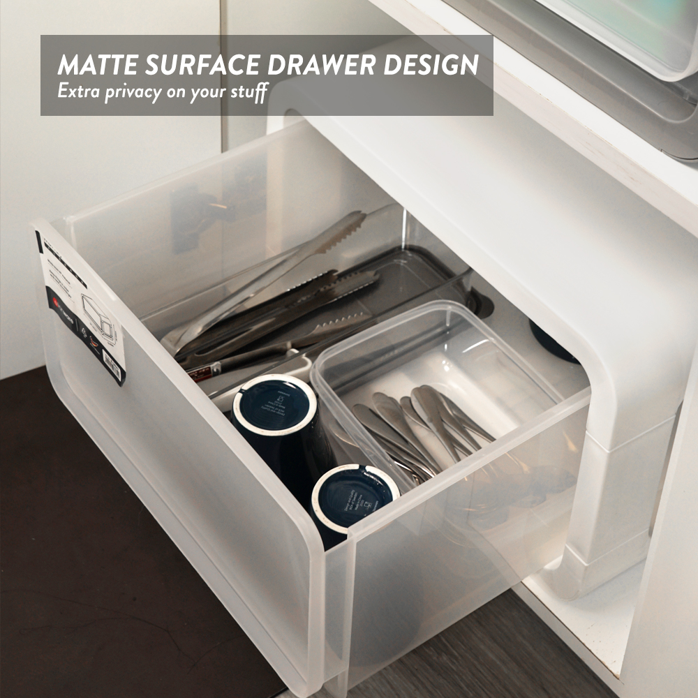 Elianware 4 Layers Elegant Snacks Drawer Storage Box with Roller