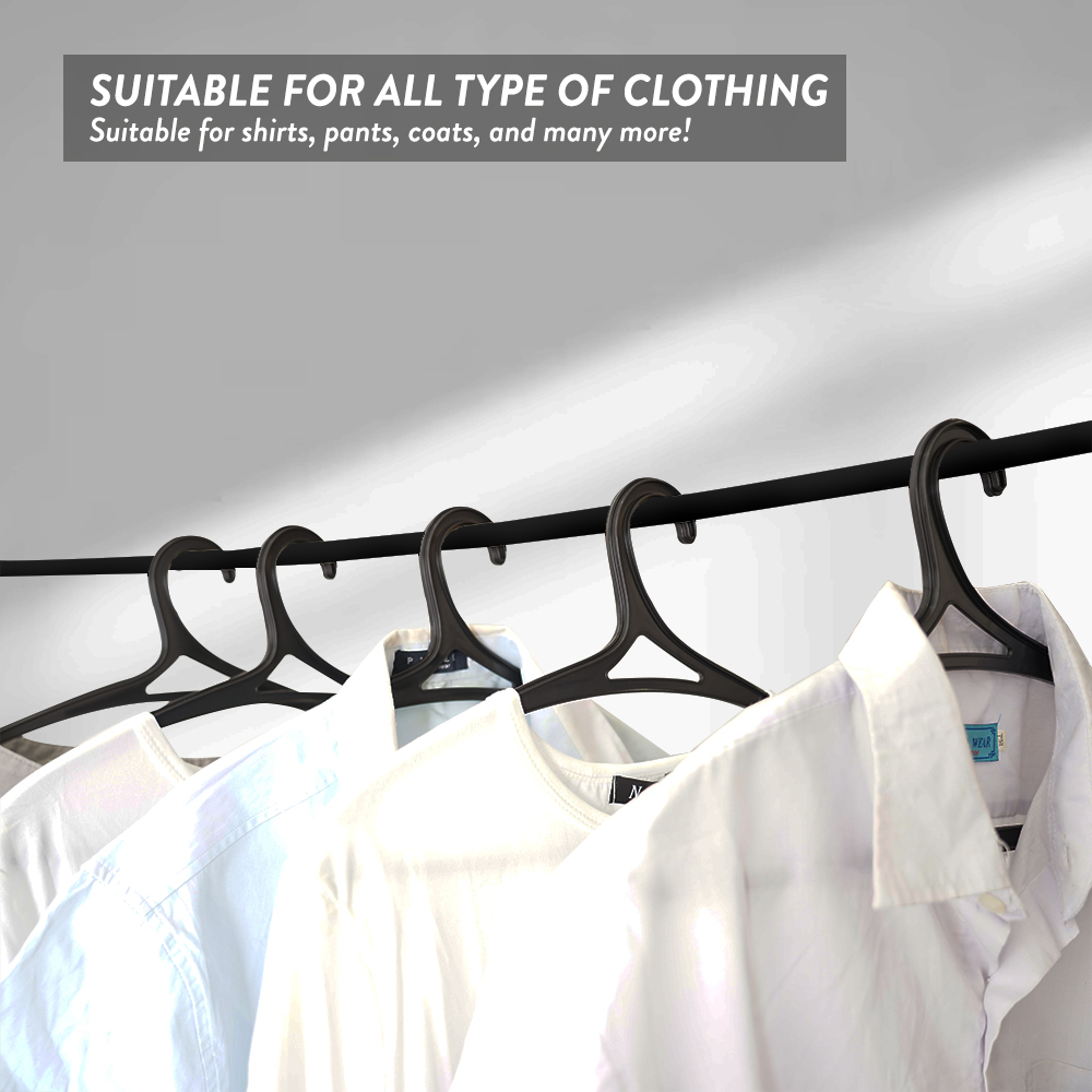 Elianware 6PCS SET Adult Clothes Hanger Plastic Hanger Baju Stackable Penyangkut