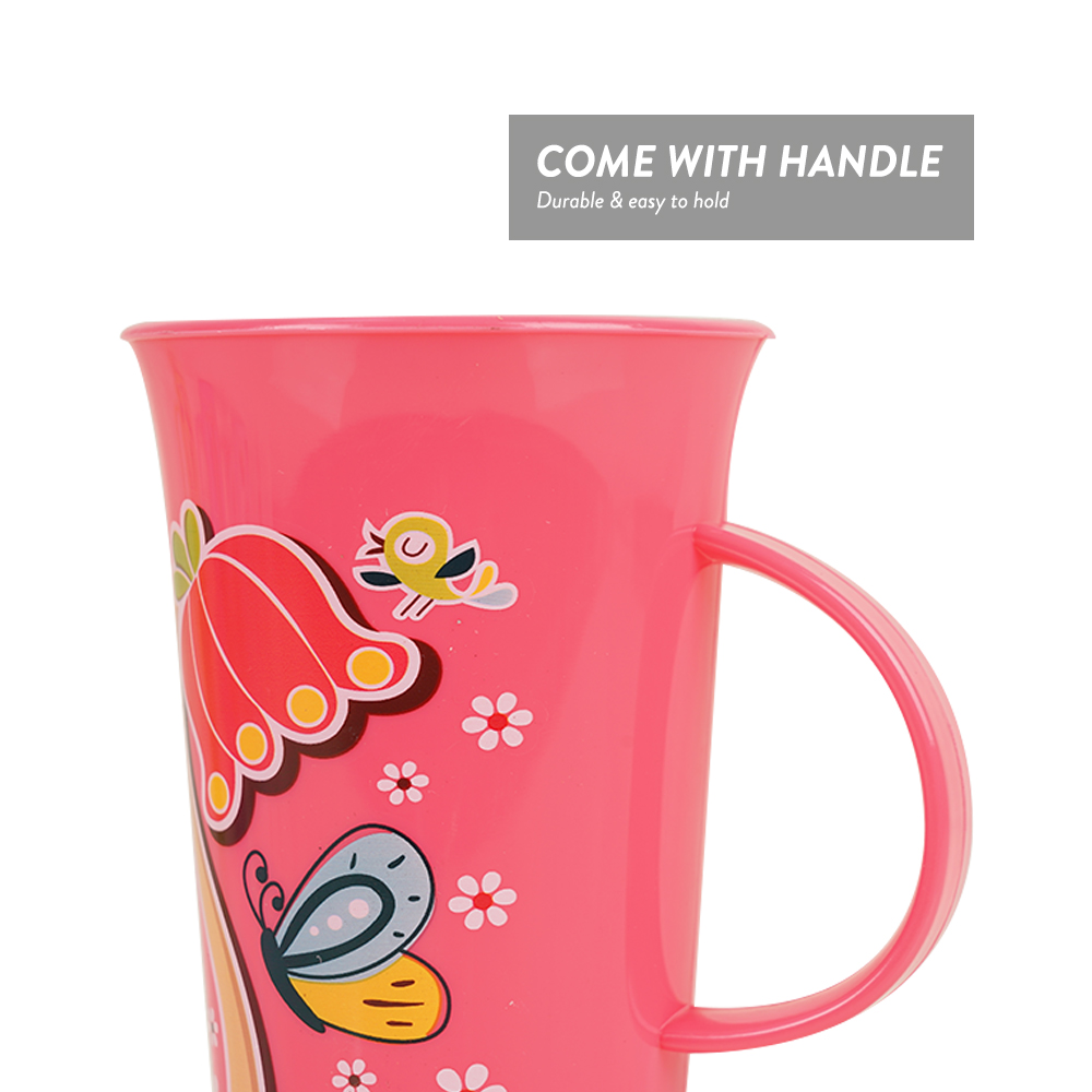 Elianware BPA Free 400ML Unbreakable Cute Plastic Cup Mug Colourful Cawan
