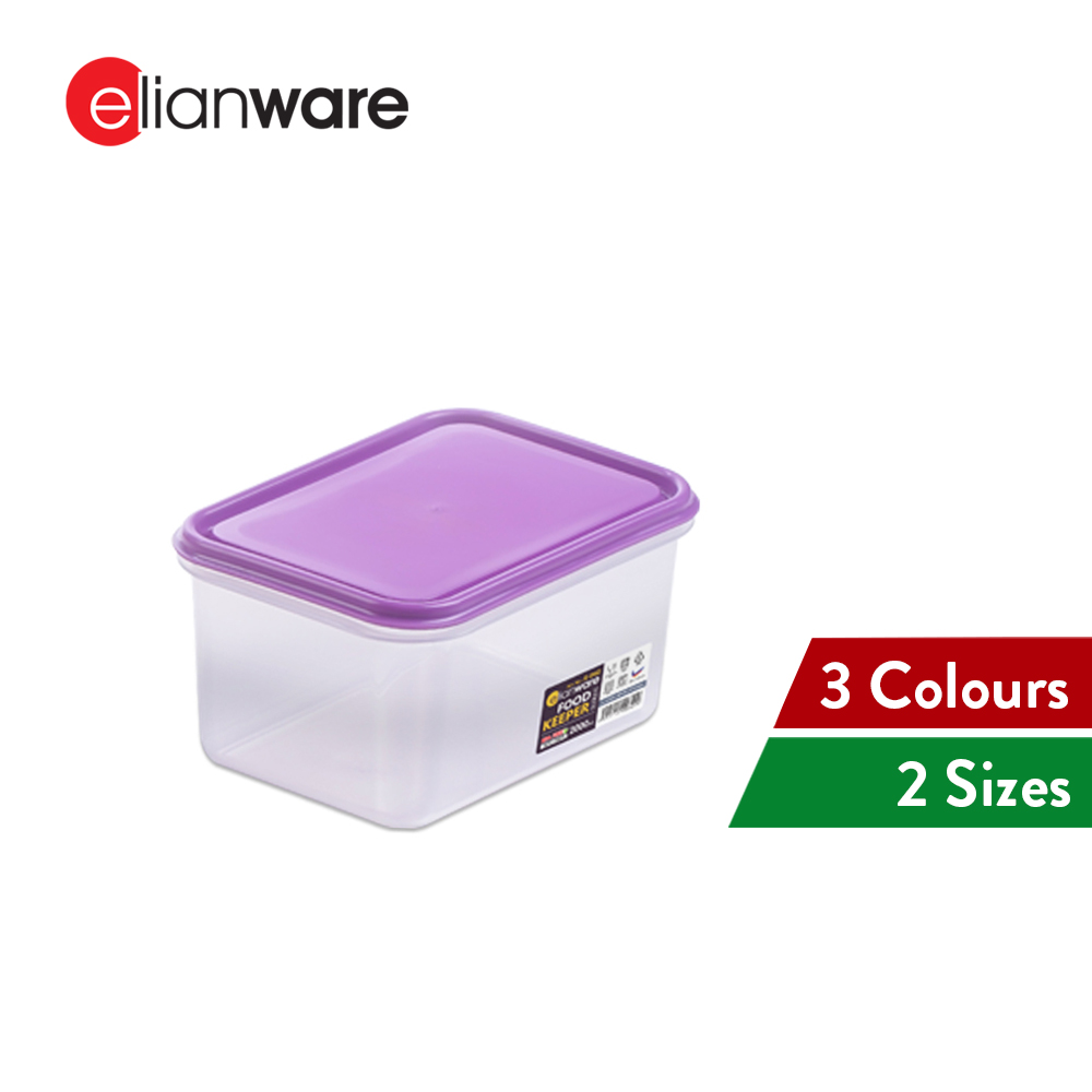 Elianware BPA Free 1.5Ltr/2Ltr Food Container Fridge Keeper Easy Food Storage