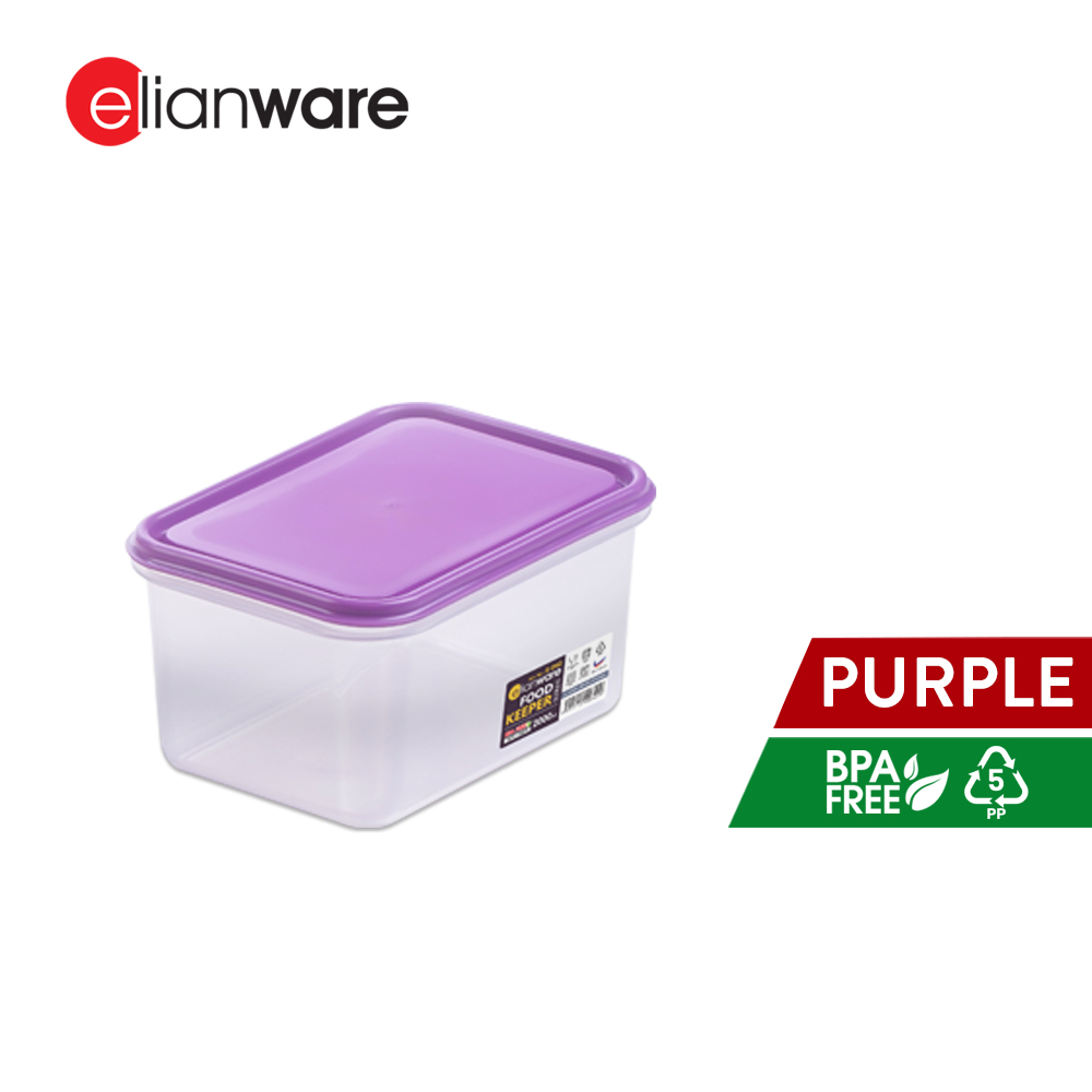 Elianware BPA Free 1.5Ltr/2Ltr Food Container Fridge Keeper Easy Food Storage