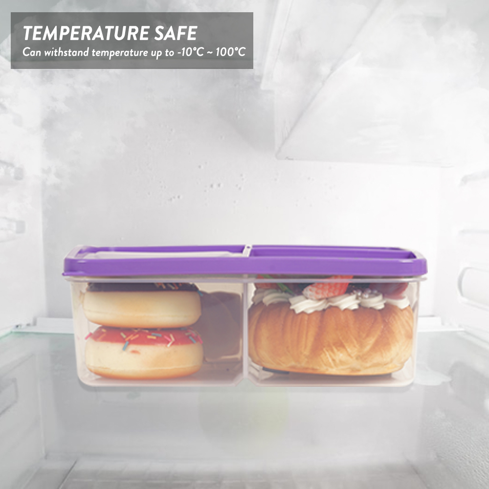 Elianware 1300ML 4 Compartments Microwavable Lunch Box Bento Food Container Keeper