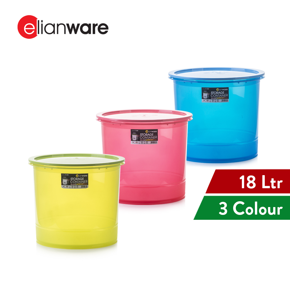 Elianware 18Ltr/23Ltr Keropok Airtight Storage Container Food Rice Storage Box
