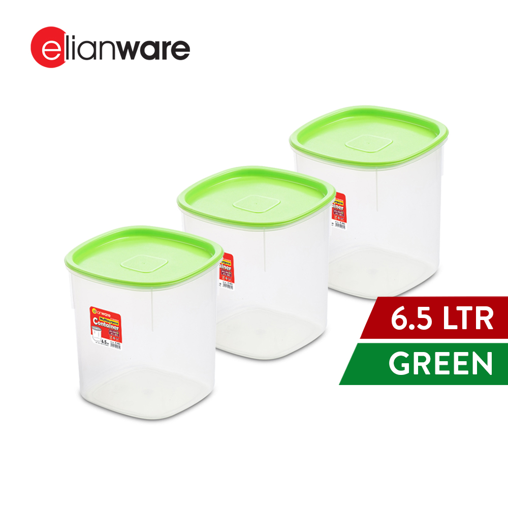 Elianware 1PC/3PCS 6.5Ltr Airtight Food Container Storage Box Kerepek Bekas Makanan