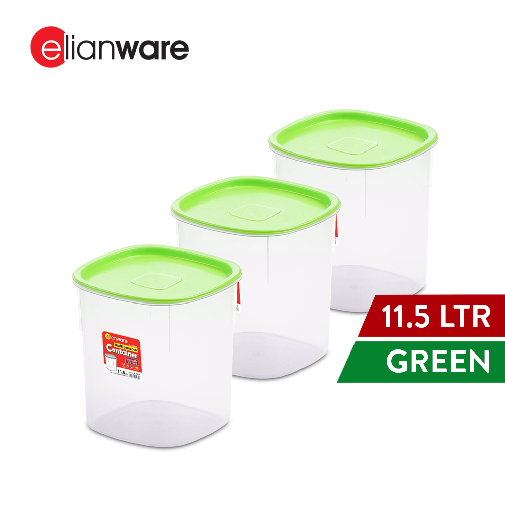 Elianware 1PC/3PCS 11.5Ltr Airtight Food Container Rice Storage Box Kerepek Keropok Bekas Makanan
