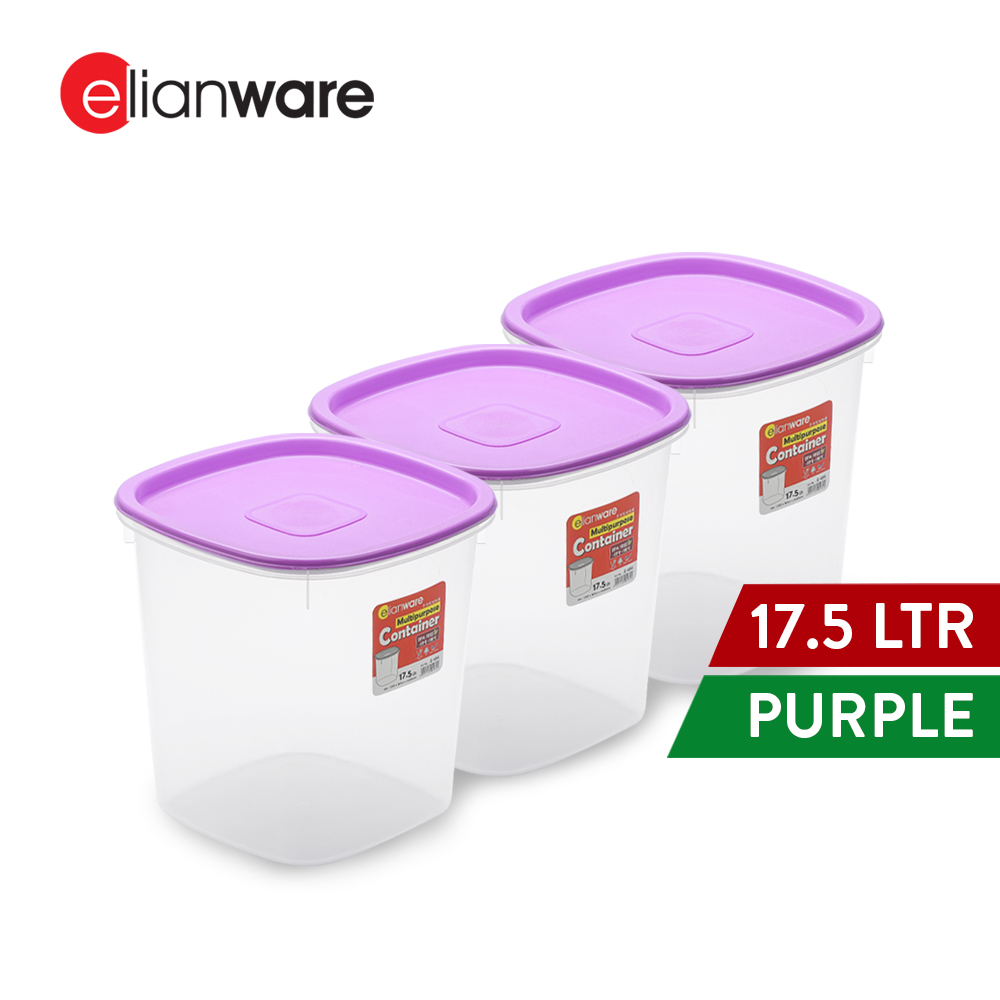 Elianware 1PC/3PCS 17.5Ltr Airtight Food Container Rice Storage Box Cat Food Bucket