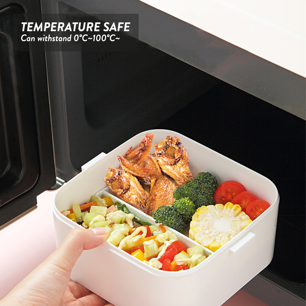 Elianware 1/2 Layers Office School Bento Lunch Box Square Modern Airtight Kids Bekas Makanan