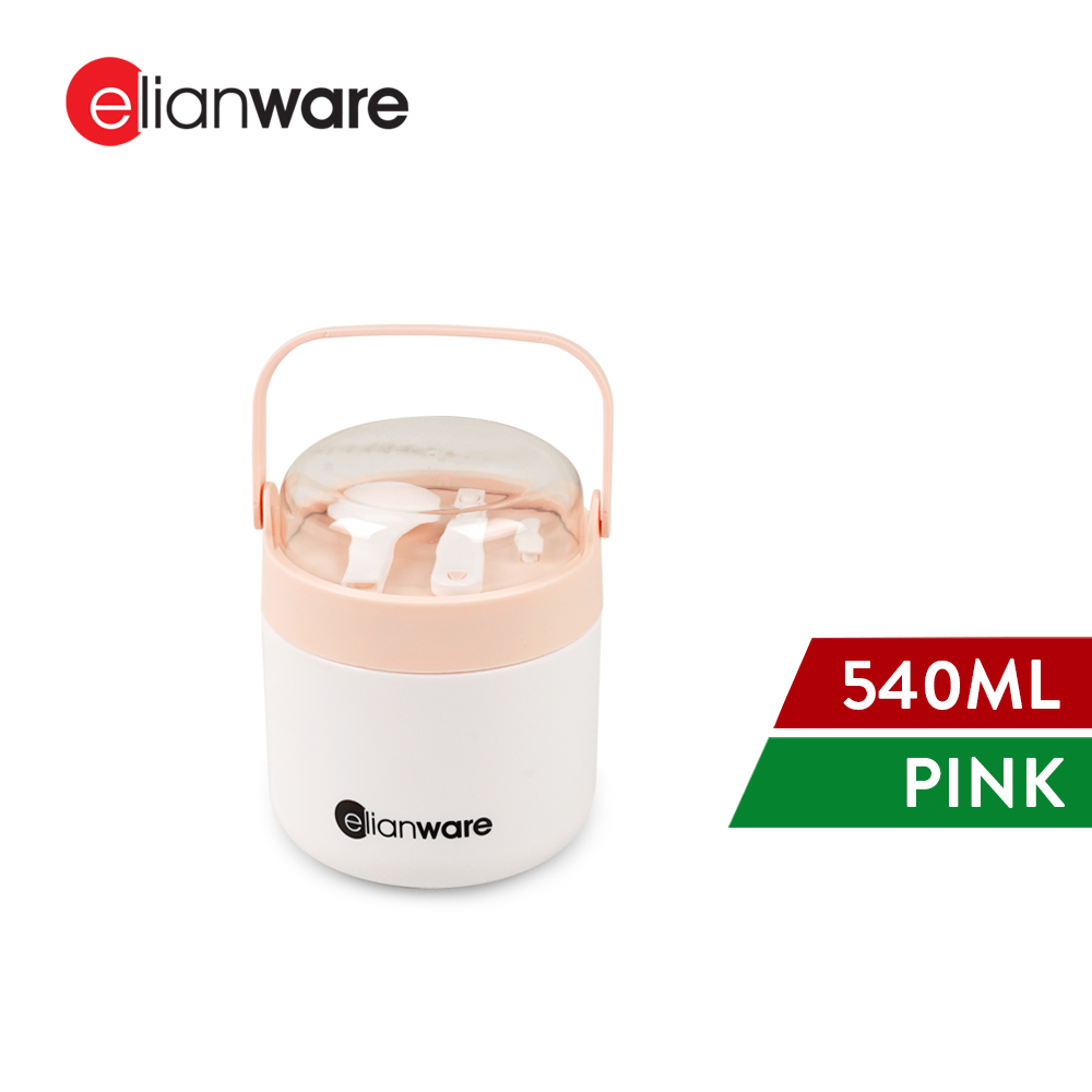 Elianware 540ML 304 Stainless Steel Thermal Soup Lunch box Food Container Dessert Bekas Makanan dengan Handle