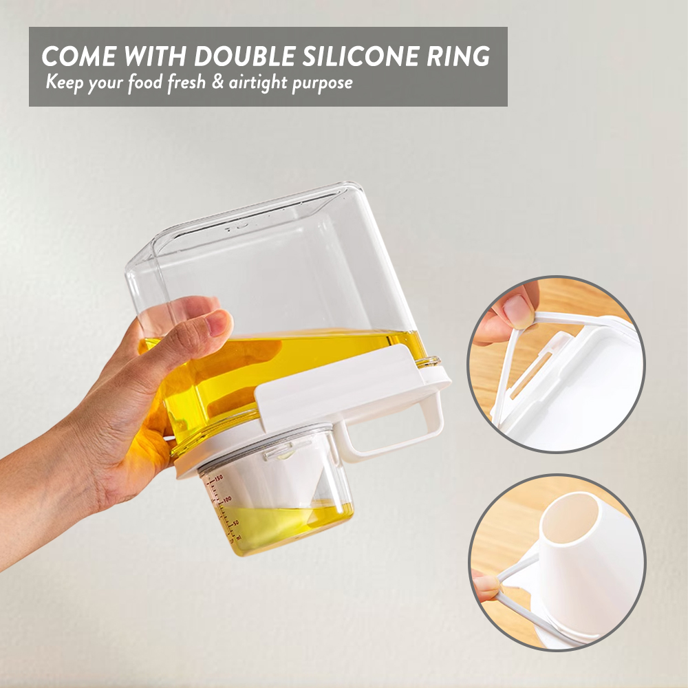 Elianware Laundry Detergent Airtight Cereal Dispenser Bekas Makanan Beras Food Container with Measurement Cup