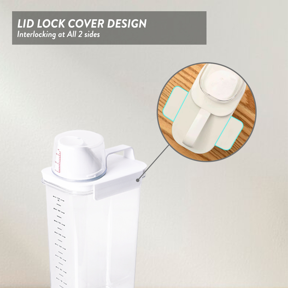 Elianware Laundry Detergent Airtight Cereal Dispenser Bekas Makanan Beras Food Container with Measurement Cup