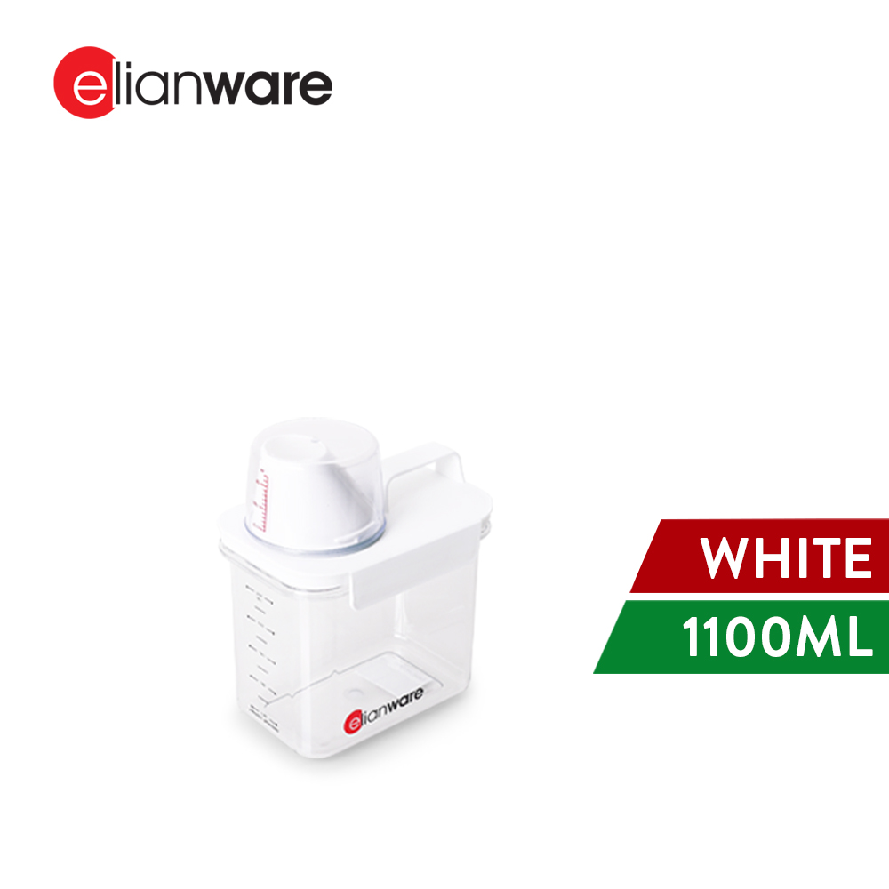 Elianware Laundry Detergent Airtight Cereal Dispenser Bekas Makanan Beras Food Container with Measurement Cup