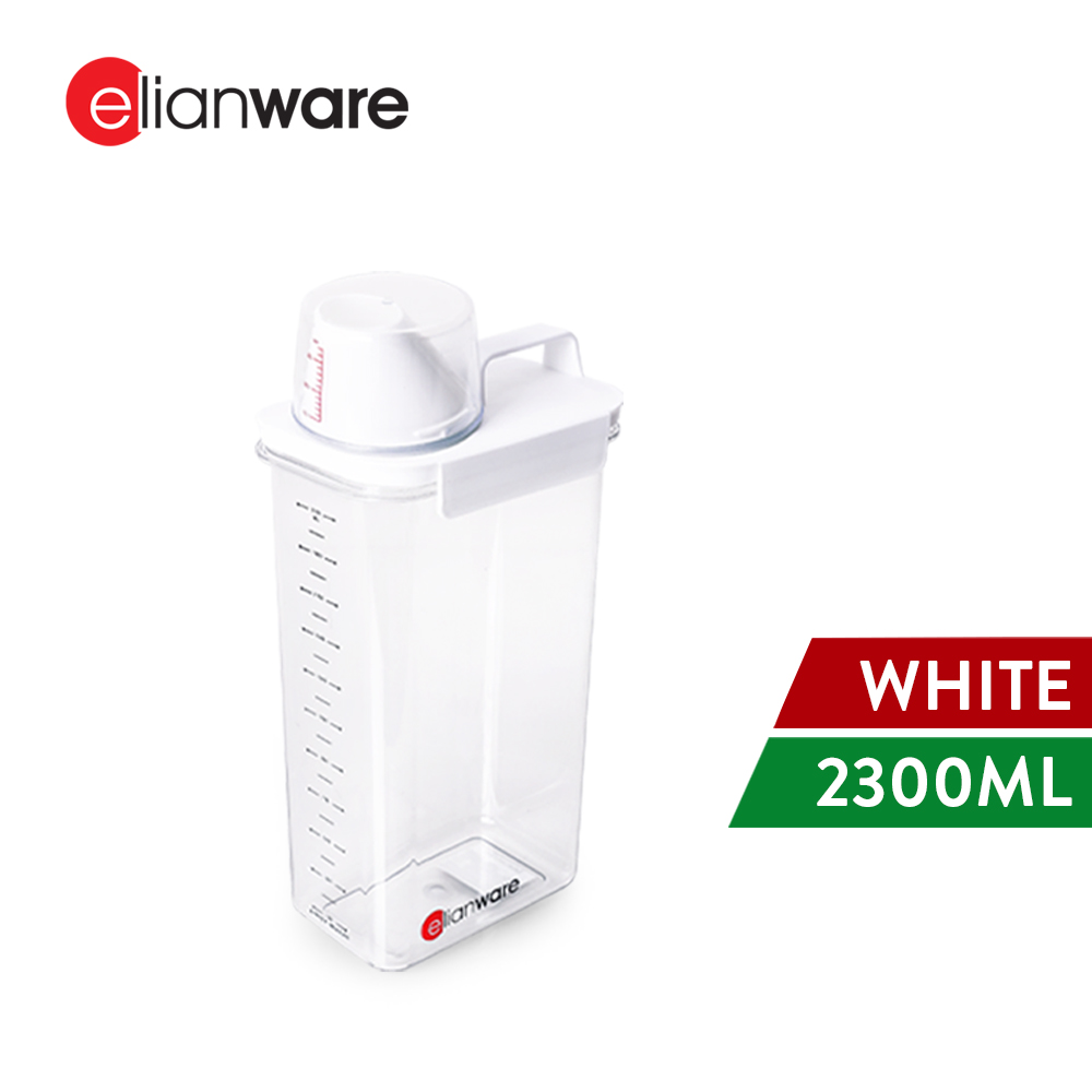 Elianware Laundry Detergent Airtight Cereal Dispenser Bekas Makanan Beras Food Container with Measurement Cup