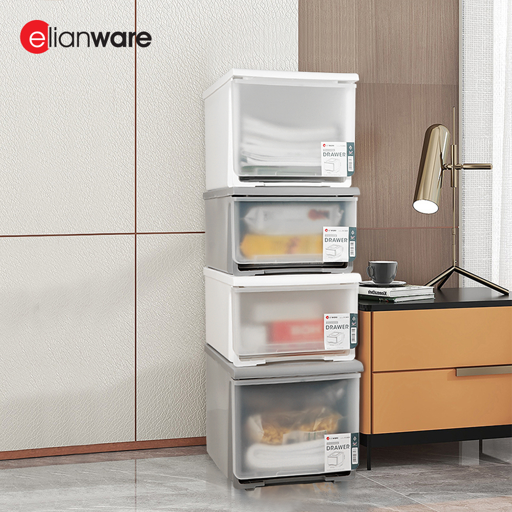 Elianware A4 Size Stackable High Drawer Almari Shoes Toys Snacks Storage Box